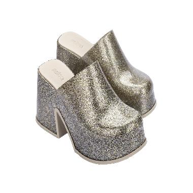 Melissa Mia Ad Sandal Heels Wanita - Golden Glitter Glass 38