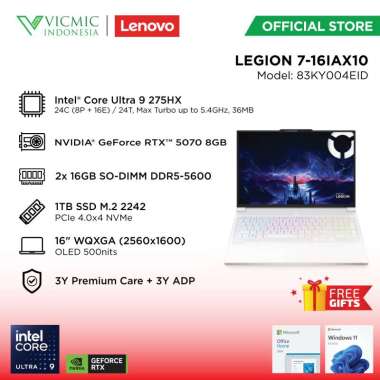 LENOVO LEGION 7 16IAX10 4EID [INTEL ULTRA 9-275HX/ 16+16GB/ 1TB/ RTX5070 8GB/ 16" WQXGA OLED/ WIN11H