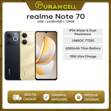 REALME NOTE 70 SERIES ( NOTE70 4+4/64 -- NOTE70 4+4/128 ) GARANSI RESMI INDONESIA 64GB