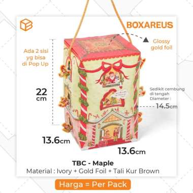 Box Toples Hampers Natal Dus Packaging Christmas Kemasan Kue Kering | TBC MAPLE