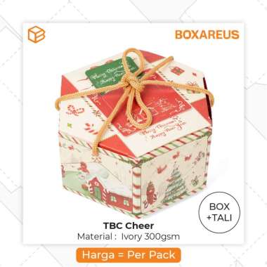 Box Natal Christmas Packaging Toples Bulat Gift Kemasan Hampers | TBC CHEER Box + Tali