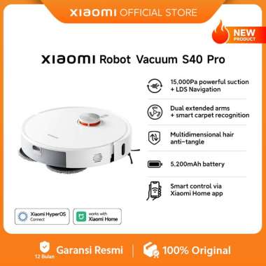 Xiaomi Robot Vacuum S40 Pro | 15,000Pa powerful suction + LDS Navigation | Dual extended arms + smart carpet recognition