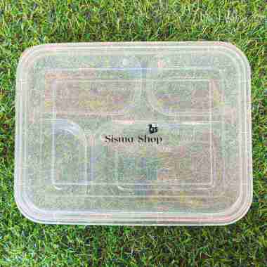 Thinwall DM Sekat 4 LB 401S / Kotak Makan Bento LB 401 S Sekat Empat Bening (25 Set)