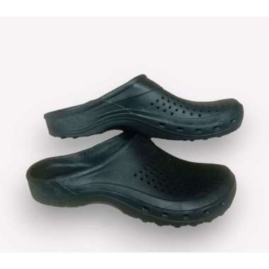 Sandal selop pria karet hitam ATT size 40 , 41 , 42 matt karet lentur awet nyaman di pakai 41 Hitam