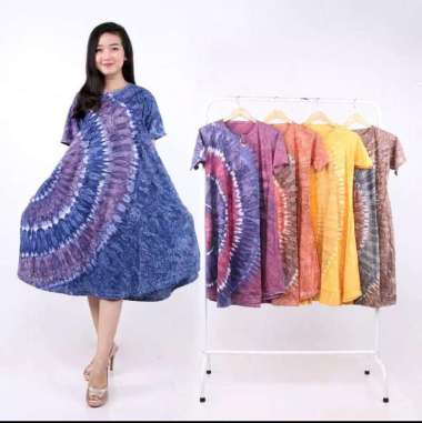 Daster Sarwendah jumbo bahan katun kaos adem ld 120 pb 110 resleting depan motif nyaman dipakai Dast