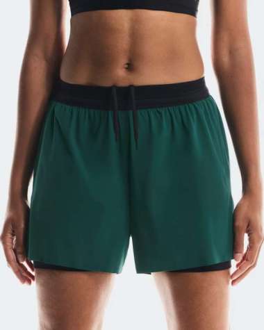 On Club 3" Performance Shorts Celana Lari Wanita [1WF10123556] XS Spirulina Black