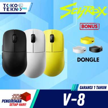 Scyrox V8 / V-8 Gaming Mouse Ultra Lightweight PAW-3950 8K Polling Rate Putih