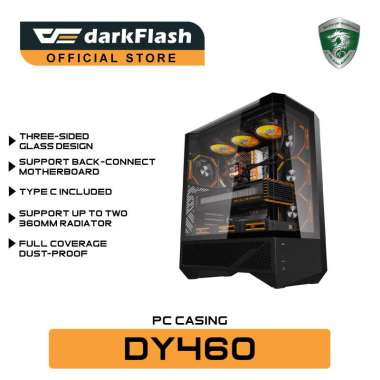 darkFlash DY460 ATX PC Casing [Termasuk 4 Fan ARGB] / Casing PC dengan 4 Fan ARGB Putih