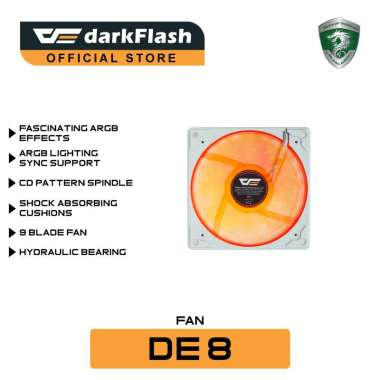 darkFlash EXPLORE DE8 A-RGB Cooling Fan [Single Fan] Forward / Reverse Forward Putih