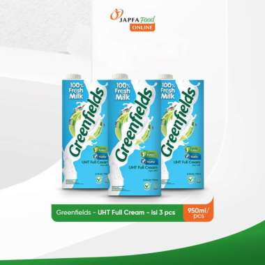 Greenfields Susu UHT Full Cream 950ml - Isi 3 pcs - 100% Fresh Milk dari Greenfields Farm