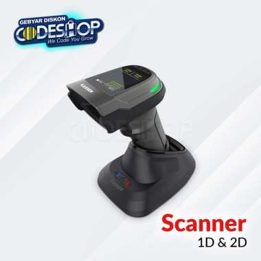 Kassen RF-2400D Scanner Barcode Bluetooth 1D 2D Wireless 100M Auto Scan QR Code E-Faktur USB