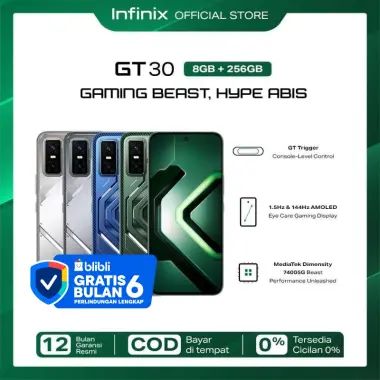 Infinix GT 30 5G 8/256GB - Up to 16GB Extended RAM - Dimensity 7400 5G - 6.78