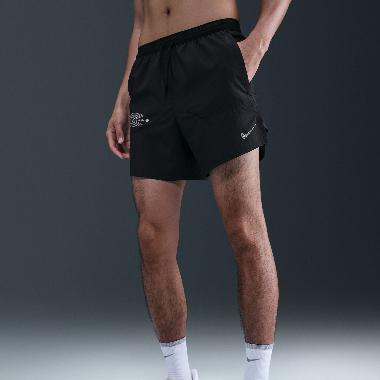 NIKE Men Running Dri-FIT Stride Energy 5Bf Short Celana Lari Pria [IM7435-010] A/M Black