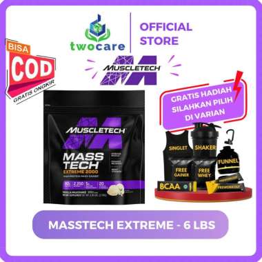 MuscleTech MassTech Extreme 2000 6 Lbs Masstech Susu Protein Gainer Vanilla|SachetBCAA