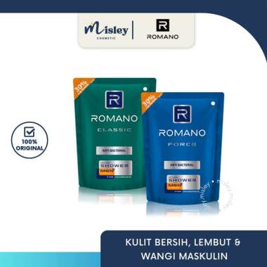 ROMANO Sabun Mandi Cair Refill 200ml Classic | Force - Body Wash Anti Bakteri FORCE