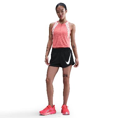 NIKE Women Running One Swoosh Heritage Dri-FIT Mid-Rise 3In Celana Lari Wanita [HV2617-010] A/XL Bla