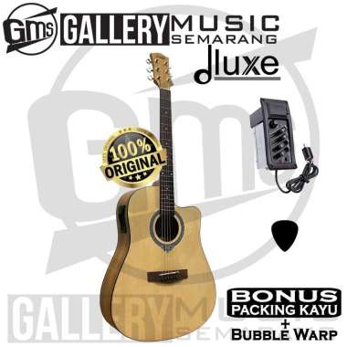 ORIGINAL!!! Gitar Akustik Elektrik Dluxe DW-100 / DW 110 Gitar Dluxe Original PAKET AKUSTIK MURAH