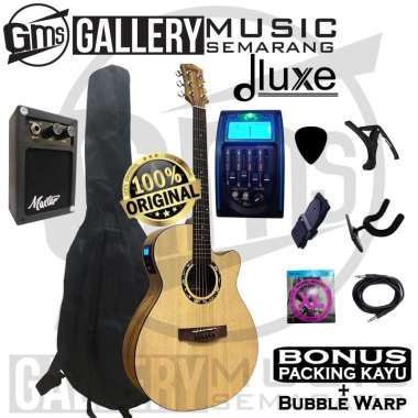 ORIGINAL!!! Gitar Akustik Elektrik Dluxe DF-100 / DF 110 Gitar Dluxe Original PAKET D LC PRENER