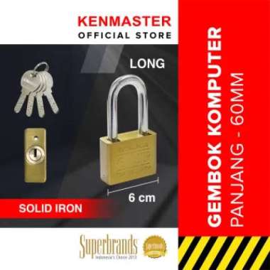 Kenmaster Gembok Komputer Panjang 60MM CK-60L KEY L / Gembok Komputer Key Kuning / Gembok Leher Panj