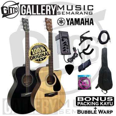 ORIGINAL!!! Gitar Akustik Elektrik Yamaha FS100C Gitar Yamaha Original PAKET C 7545R Hitam