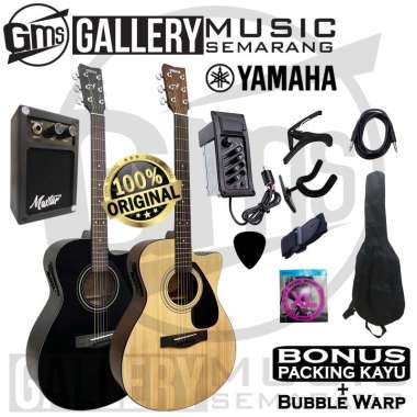 ORIGINAL!!! Gitar Akustik Elektrik Yamaha FS100C Gitar Yamaha Original PAKET D 7545R Hitam