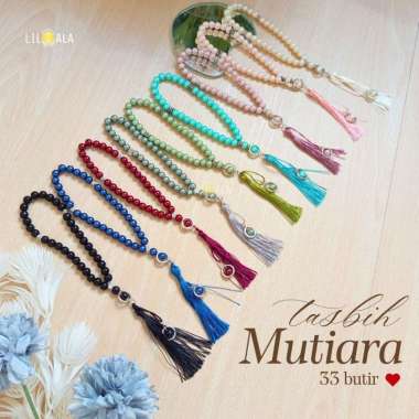 Tasbih Mutiara 33 Butir Cantik dengan Tassel – Souvenir Dzikir Islami Elegan Cream