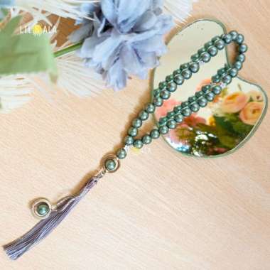 Tasbih Mutiara 33 Butir Cantik dengan Tassel – Souvenir Dzikir Islami Elegan Silver