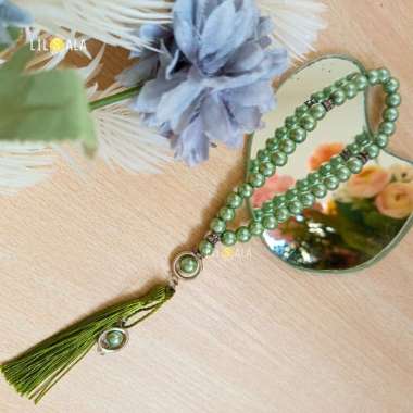 Tasbih Mutiara 33 Butir Cantik dengan Tassel – Souvenir Dzikir Islami Elegan Green