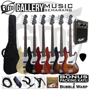 Bass Elektrik Fender Jazz Bass Gitar Bass Listrik Fender Jazz Bass PAKET D Coklat