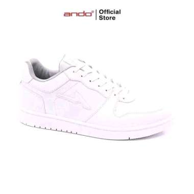 Ando Sepatu Sneakers Tricks Alpha Pria Dewasa - Snekers Casual Putih White 39