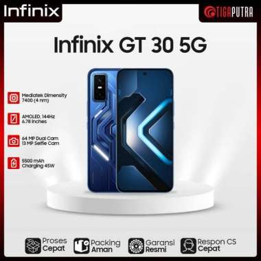 Infinix GT 30 5G (RAM 8GB, ROM 256GB, Dimensity 7400) Garansi Resmi Pulse Green