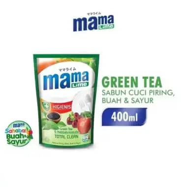 Promo Harga MAMA LIME Cairan Pencuci Piring Green Tea 400 ml - Blibli