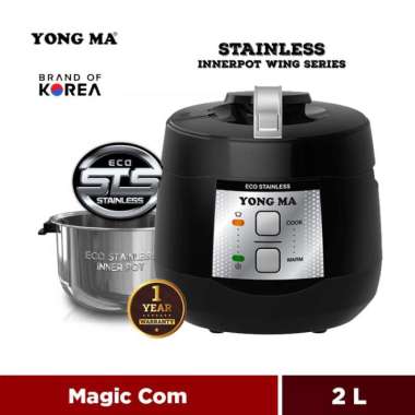 YONGMA Magic Com Stainless 2 Liter - SMC7073 Hitam