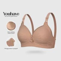 YOUHAVE BH Bra Cup Besar BC Tanpa Kawat Wanita Women Wireless Pakaian Dalam Wanita Bra Busa Tipis Kait 3 Jumbo 100249