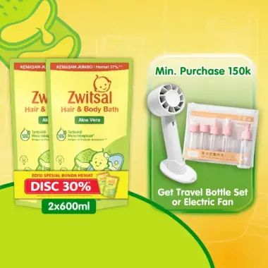 [LEBIH HEMAT 30%] Zwitsal Baby Bath Hair and Body Aloe Vera 600ml Twinpack