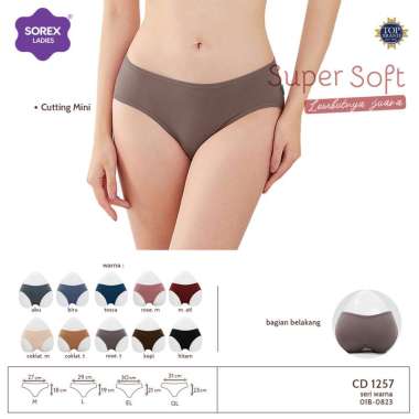 Sorex Celana Dalam Wanita Basic Mini Super Soft Lembut Nyaman Dipakai CD 1257 Multicolor EL
