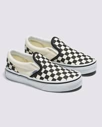 Vans Kids UY CLASSIC SLIP-ON (CHECKERBOARD) BLACK/WHT (VN000ZBUEO1)