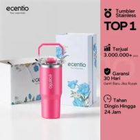 ecentio Special Gift Kado tumbler Stainless Vacuum 900ml Thermos Botol minum besar - Pink