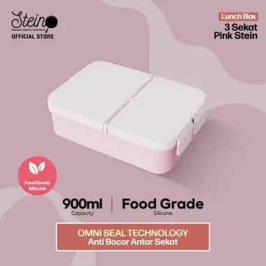 STEIN Lunch Box - Kotak Makan/Kotak Cemilan 3 Sekat 900ml