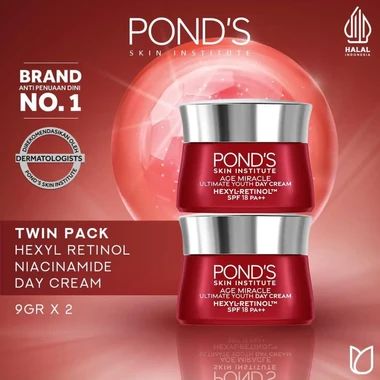 Pond's Age Miracle Hexyl Retinol Niacinamide Day Cream 9gr - Twinpack
