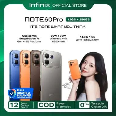 Infinix Note 60 Pro 12/256GB - Up to 24GB Extended RAM - Snapdragon 7s Gen 4 - 6.78” 1.5K Amoled - 50MP - 6500 mAh - 90W Charging - NFC