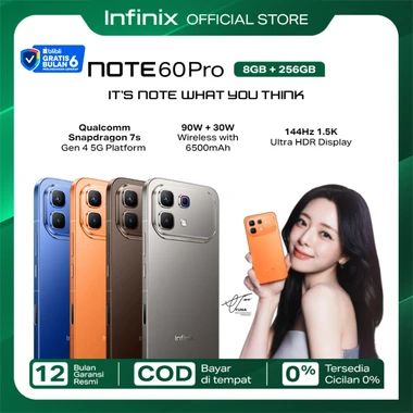 Infinix Note 60 Pro 8/256GB - Up to 16GB Extended RAM - Snapdragon 7s Gen 4 - 6.78” 1.5K Amoled - 50MP - 6500 mAh - 90W Charging - NFC