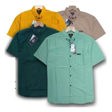 Hem Hitam Polos Kemeja Pria Casual biru M
