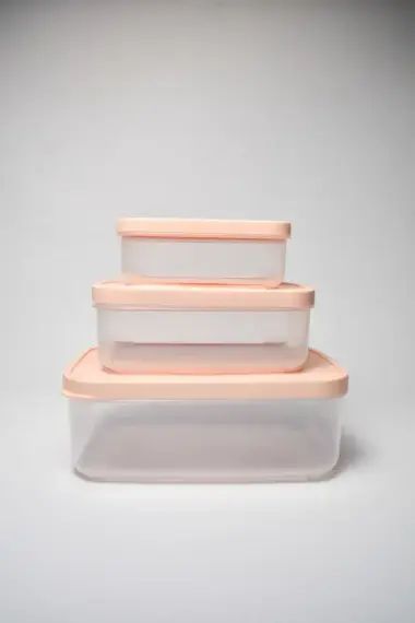 INOCHI - HOKKAIDO PERSEGI SET 500-1000-2000 ML (WHITE) TEMPAT MAKAN FOOD CONTAINER