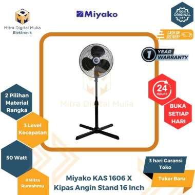 MIYAKO Kipas Angin Berdiri 16Inch KAS-1606X Hitam