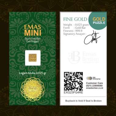 EMAS MINI 0.025 GRAM UNTUK MAHAR, HADIAH, SOUVENIR DAN TUKAR EMAS ANTAM