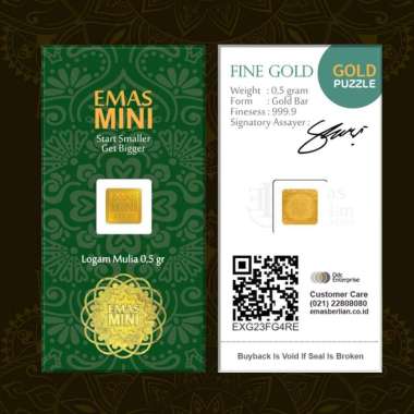 EMAS MINI 0.5 GRAM UNTUK MAHAR, HADIAH, SOUVENIR DAN TUKAR EMAS ANTAM