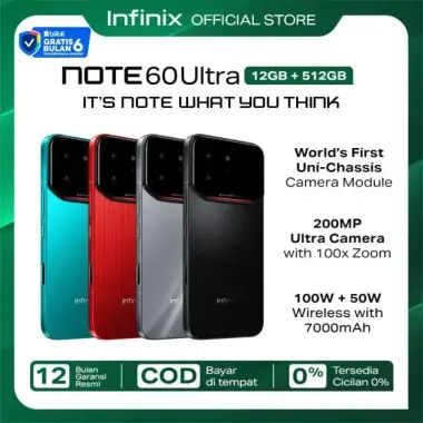 Infinix Note 60 Ultra 12/512GB - Up to 24GB Extended RAM - Mediatek Dimensity 8400 Ultimate - 6.78” 1.5K Amoled - 200MP - 7000 mAh - 100W Charging NFC