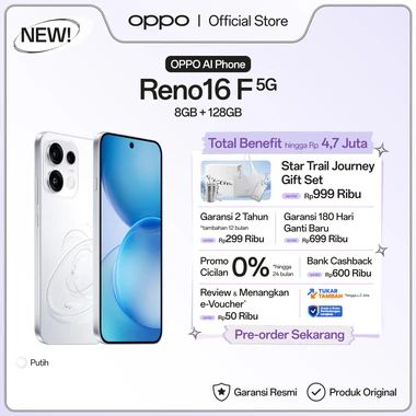 [NEW] OPPO Reno16 F 5G 8GB+128/256GB [3D Pop Planet Design, AI Remix Collage, 50MP Ultra-wide Selfie Camera]