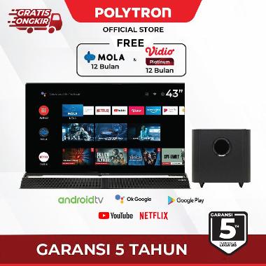 POLYTRON Smart Cinemax Soundbar LED TV 43 Inch PLD 43BAG9953 Unit Only black Jawa dan Bali
